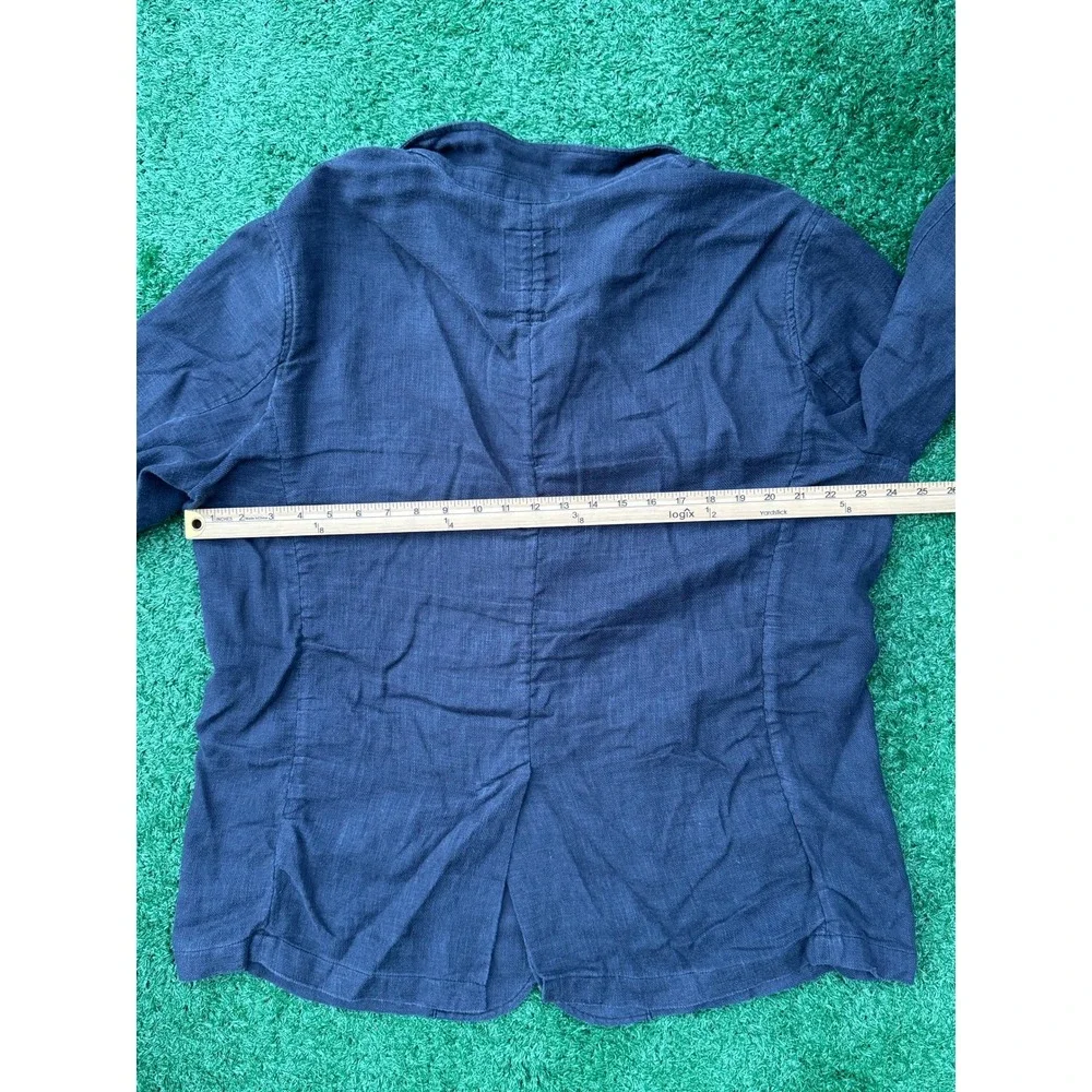 Grayers Clothiers Navy Blue Ramie Chore Jacket Mens XL Lightweight Blazer Pocket